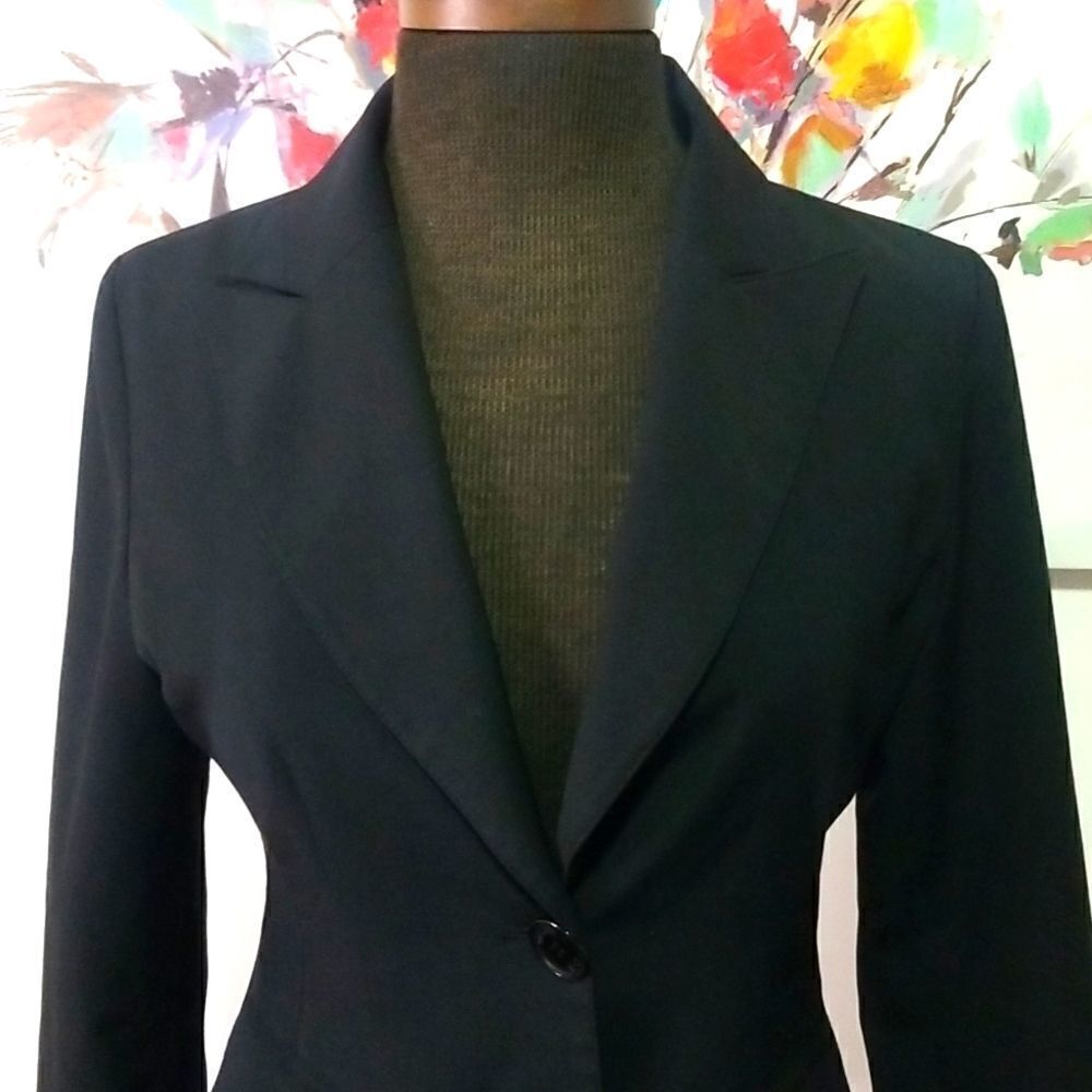 Black One Button Blazer Size Small - image 3